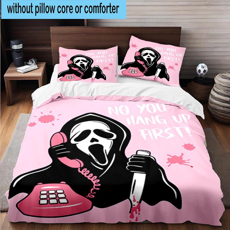 3PCS Scr-eam Horror Movie 3pcs Bedding,Including 3PCS Duvet Cover And 2pcs Pillowcases Perfect for Christmas,Ideal for Bedroom, Dormitory