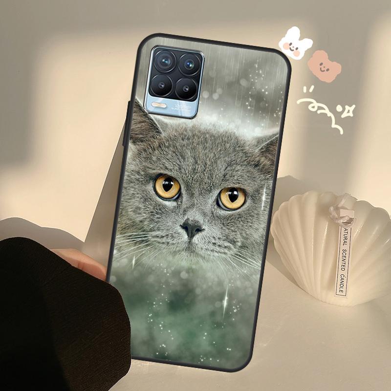 British Shorthair Cat Case For Realme C63 C61 C55 C51 C53 C25 C65 C67 C71 C75 11 12 13 14 15 Pro Plus GT6 GT7 Pro