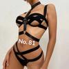 ODM Women's Sexy Lace Three-piece Lingerie Set Panty Bra Underwear