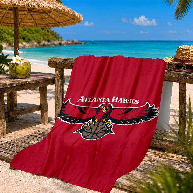 Hawks Basketball Beach Towel Microfiber Beach Towel, Lightweight and Quick-Dry, for Summer Travel, Swimming Pool Fan Birthday Gift