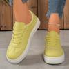 Women's Sports Shoes Round Head Lace-up Solid Color Simple Flat Shoes Light and Comfortable Outdoor Travel Shoes Tenis De Mujer