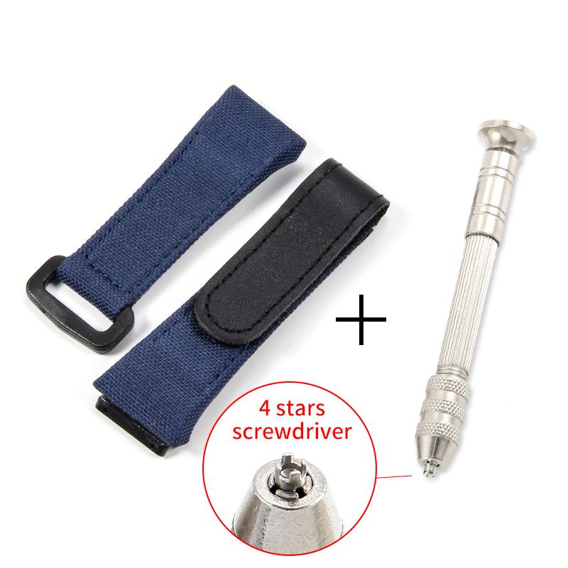 For Richard Mille Nylon Canvas 25mm 4 Stars Screwdriver Anti-Allergy Watchbands RM50 53 Series Replace Convenient Watch Strap