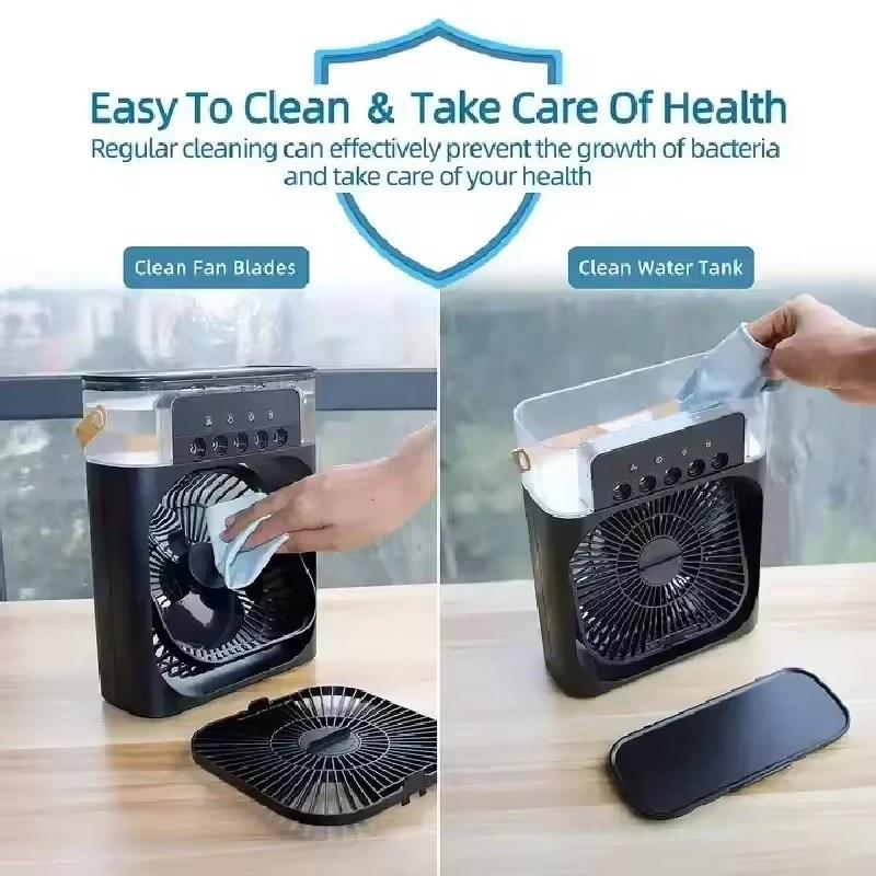 Ventilator umidificator portabil Aparate de aer conditionat Ventilator electric USB Lumina de noapte LED Apa Ceata Distracție Răcitor de aer 3 în 1 Umidificare pentru casă