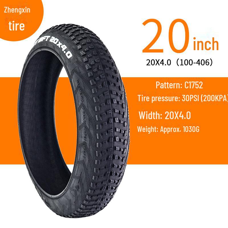 Anvelopă și cameră de aer Zhengxin de 20 de inch pentru zăpadă și plajă, 20x4.0