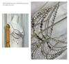 Rhinestone Tassel Body Chain Bikini Halter Bra - European & American Beachwear for Women