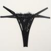Sensual Lace Trim Thong Leg Garter Set - Ultra-Thin, See-Through, Chest-Minimizing Lingerie