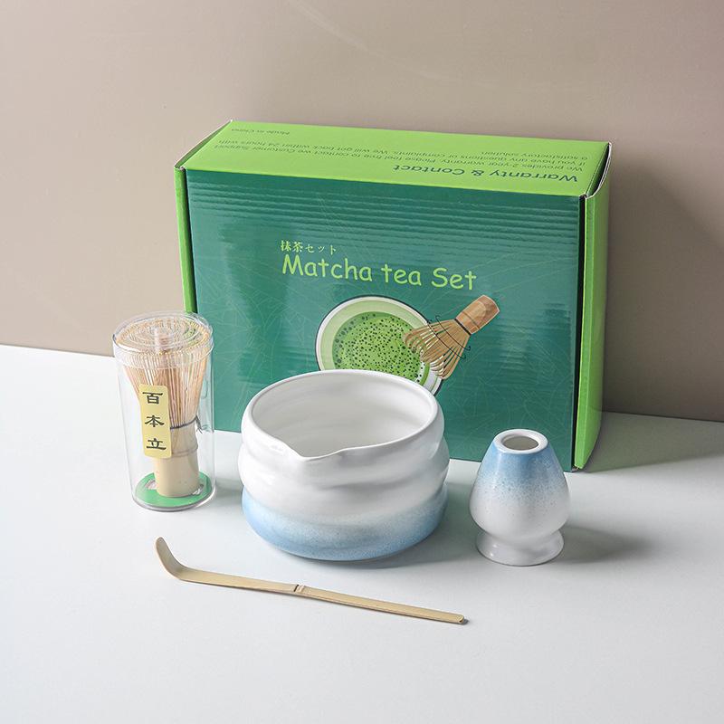 Set Matcha Japonez 1-7 BUC cu Bol Ceramic, Tel de Bambus pentru Matcha și Linguriță pentru Ceai pentru Unelte și Accesorii DIY pentru Prepararea Ceaiului