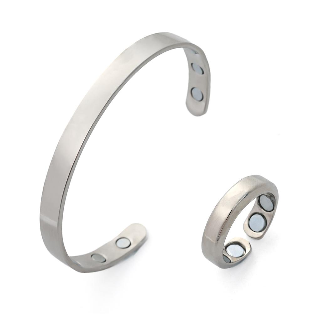 Magnetic Ancient Red Copper Brushed Opening Adjustable Bracelet Ring Spot Quick Delivery