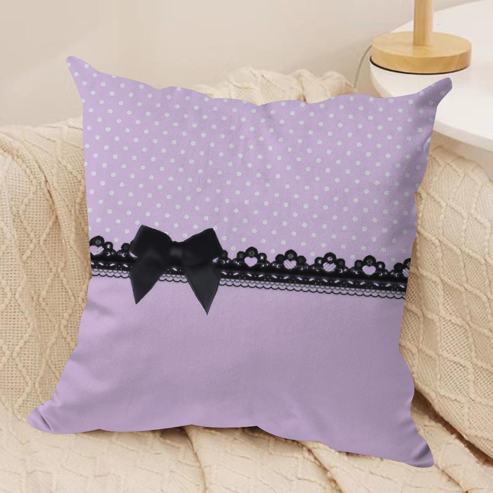 Purple bow Cushion Cover Soft Plush Throw Pillow Cover DoubleSided Printed Cushion Case Cozy Sofa Home Decor