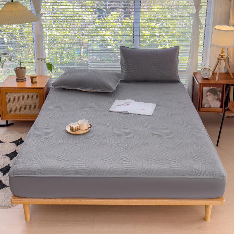 Solid Color Quilted Waterproof Bed Sheet - Thick Brushed Simmons Protective Cover for Home Use