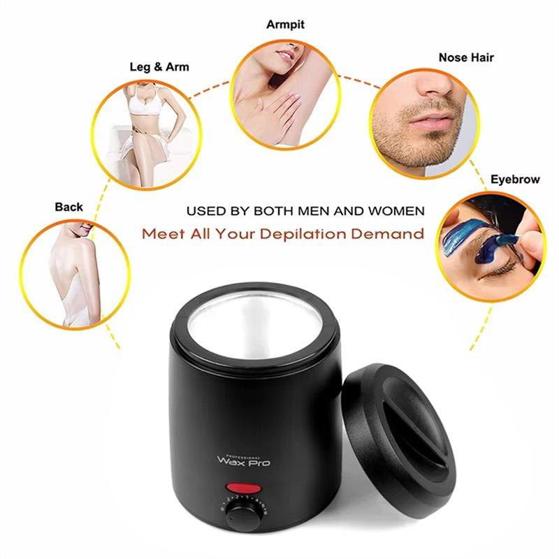 ABBN-EU Plug Temperature Wax Heater Control Wax Melting Furnace Adjustable Temperature Rapid Heating Whole Body Epilator