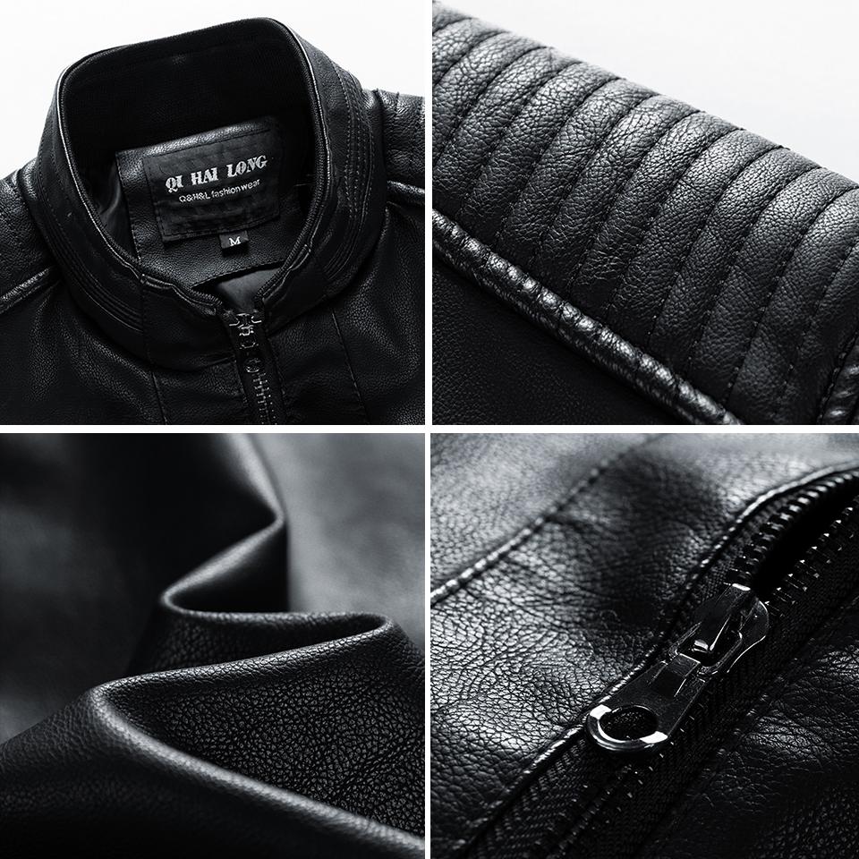 Men's PU Leather Jacket Spring Autumn Casual Vintage Coat Male PU Jacket