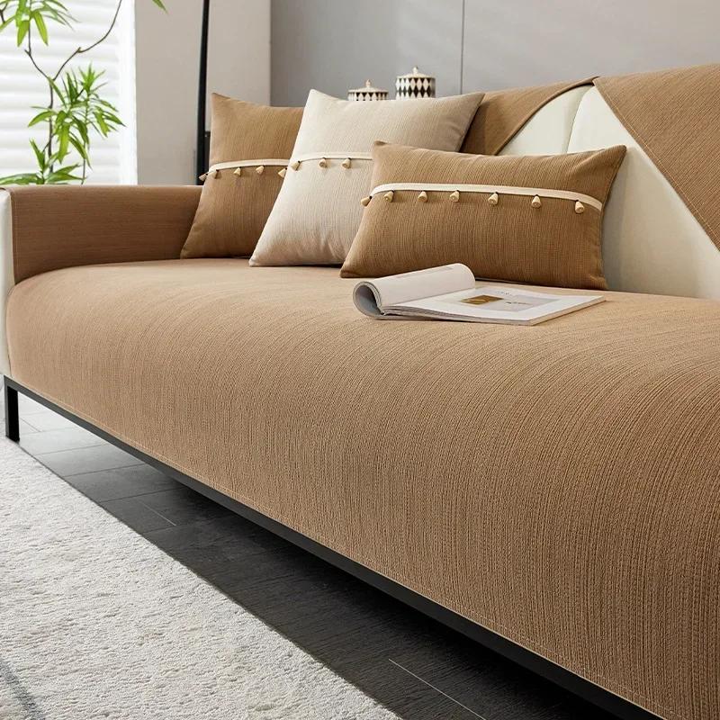 

Коврик для дивана из серой синели, универсальный, противоскользящий, пыленепроницаемый, чехол для дивана, однотонное полотенце для дивана, деревянная подвесная наволочка 70x70cm 1pcs