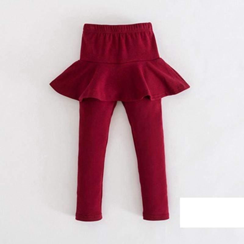 Pure Color Girls Pants Kids Leggings 2-10Y Children Clothing Spring Autumn Cotton Leggings Warm Baby Girl Skirt-Pants