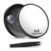 10/20/30X Blackhead Magnification Mirror Round High-definition Enlarging Cosmetic Mirror Convenient 3.5in Bathroom Makeup Mirror