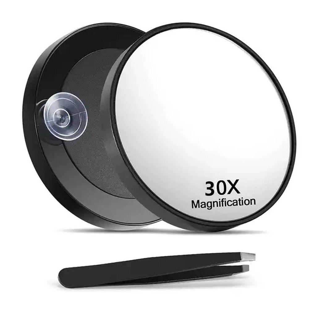 10/20/30X Blackhead Magnification Mirror Round High-definition Enlarging Cosmetic Mirror Convenient 3.5in Bathroom Makeup Mirror
