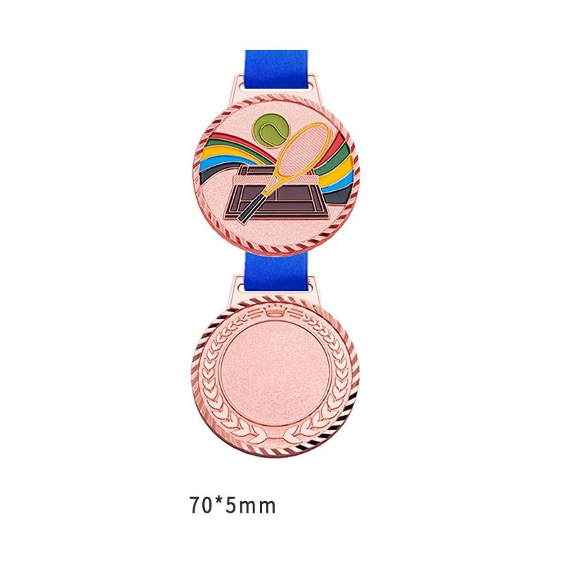 Customization Metal Tennis Baked Paint Medal Sports Meeting Children's School Souvenirs Award Hanging Around the Neck Decor, 2Pc