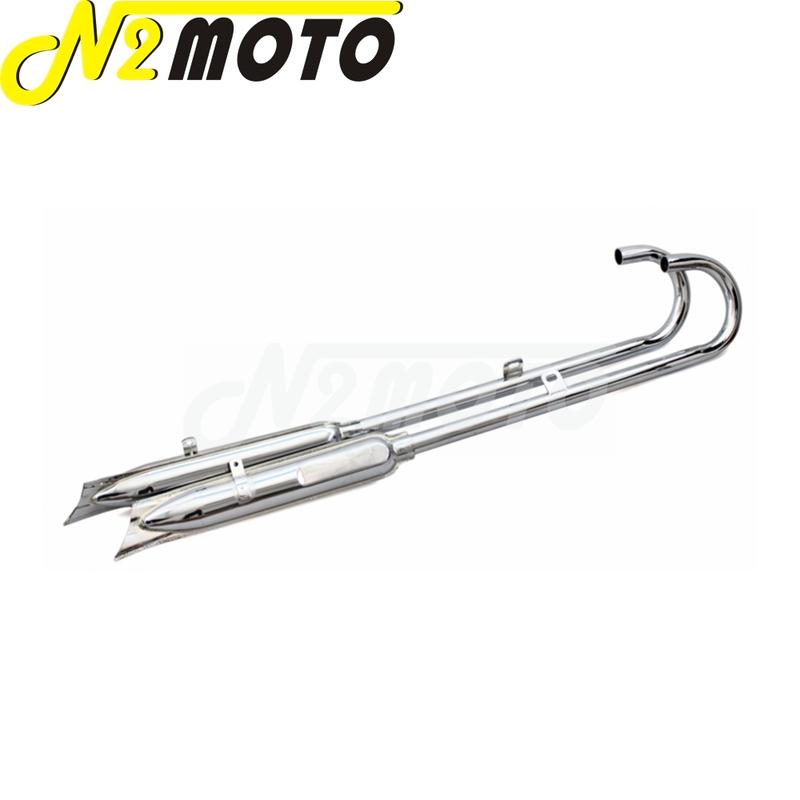 32HP Motorcycle Chrome Exhaust Muffler Tube Case For BMW K750 M1 M72 R71 R12 Dnepr MT12 Retro Modified Muffler System