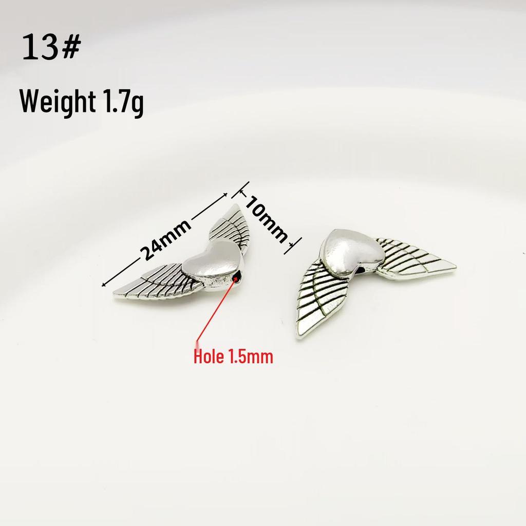 Tibetan Silver Angel Wing & Butterfly Feather Beads for Handmade Jewelry & DIY Accessories