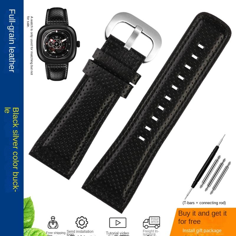 Rindsleder Uhrenarmband für Seven Friday SF-M2/Q201/02/03 P3C/02/SF-M3/04/P1B/01 Armband Echtes Leder Uhrenarmband 28mm Herren Armband