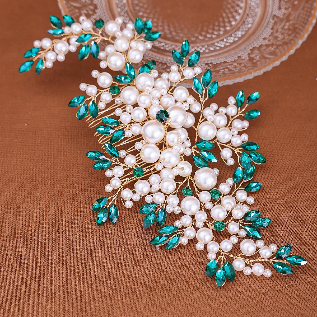 

Ручная работа Серебряный Цвет Стразы Жемчуг Заколка Гребень Повязка На Голову Женщин Свадебные Украшения Для Волос Аксессуары Свадебная Тиара Повязка На Голову Зажим