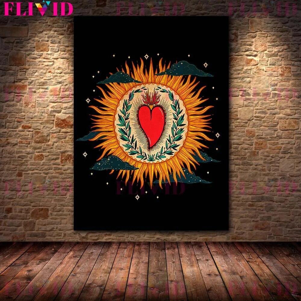 Vampire And Rose Wall Art Canvas Painting Illustration Of Ouroboros Witchcraft And Magic Poster And Print Home Decor No Frame