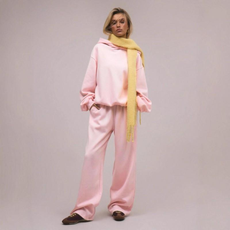 Womens Oversized Hooded Sweatshirt Wide Leg Pants Set Casual Lounge Outfit Winter