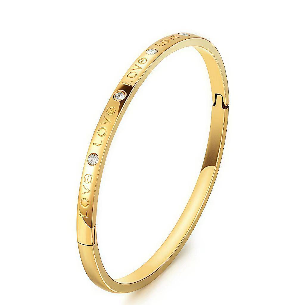 Women's Titanium Steel Bracelet with Inlaid Diamonds - Elegant Starry Design, Non-Fading, INS Style, High-End Full Diamond Bangle.