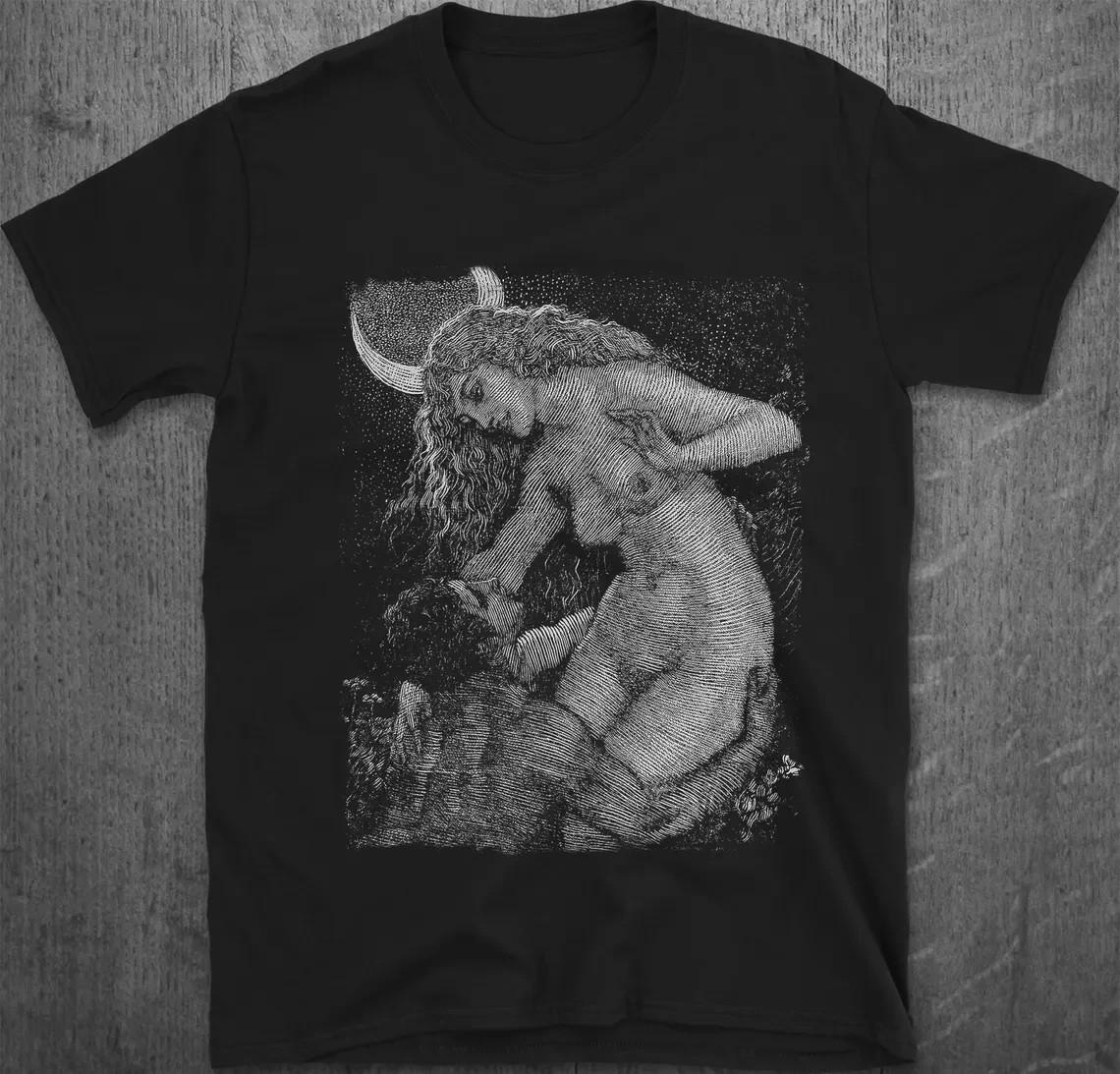 Jean Delville Thief of the Moon Shirt Symbolist Art Tee Mystical Goddess Moon M