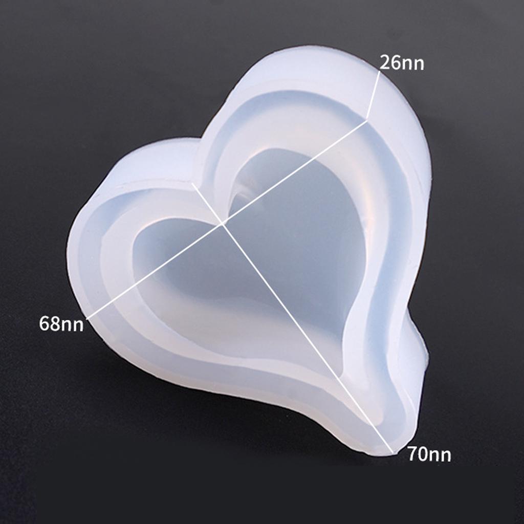 3pcs Silicone 3D Love Heart Mold for Resin Casting Jewelry Making DIY