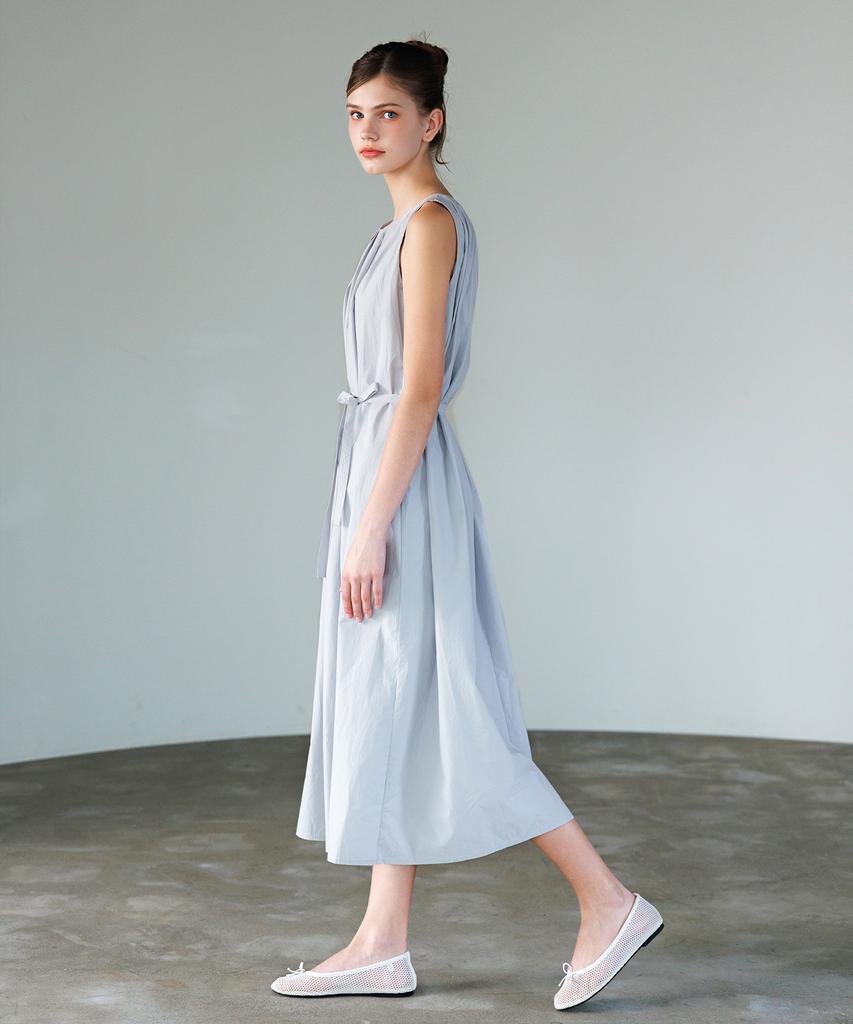 HYFVE Pintuck Belted Sleeveless Dress