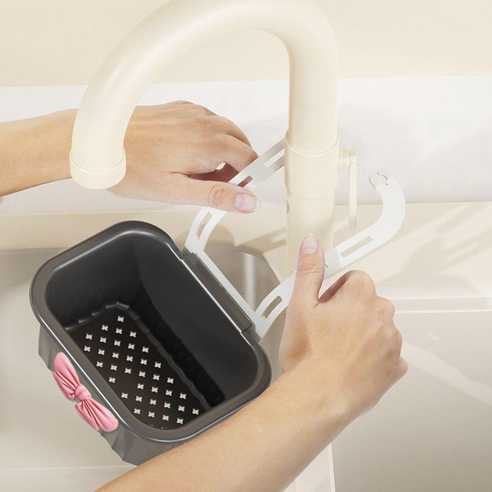 Adjustable Sink Filter Hanging Basket Large Capacity Quick-drying Sink Hanging Strainer Drain Basket Dual-purpose