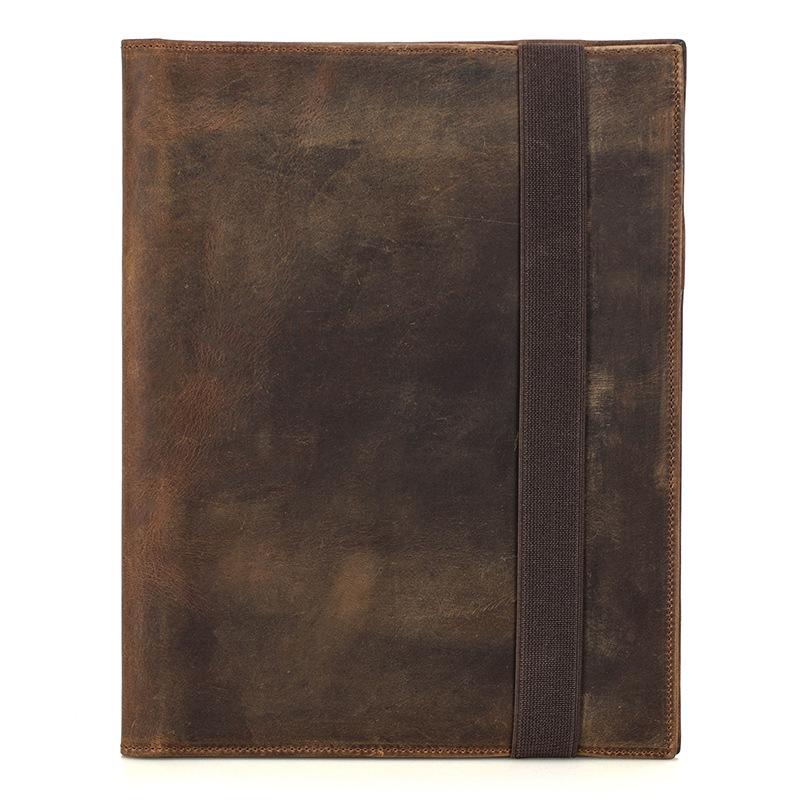 

Чехол для блокнота B5 из кожи Crazy Horse с держателем для ручки, чехол для блокнота для бизнеса и офиса для iPadpro10.5/11 темно-коричневого