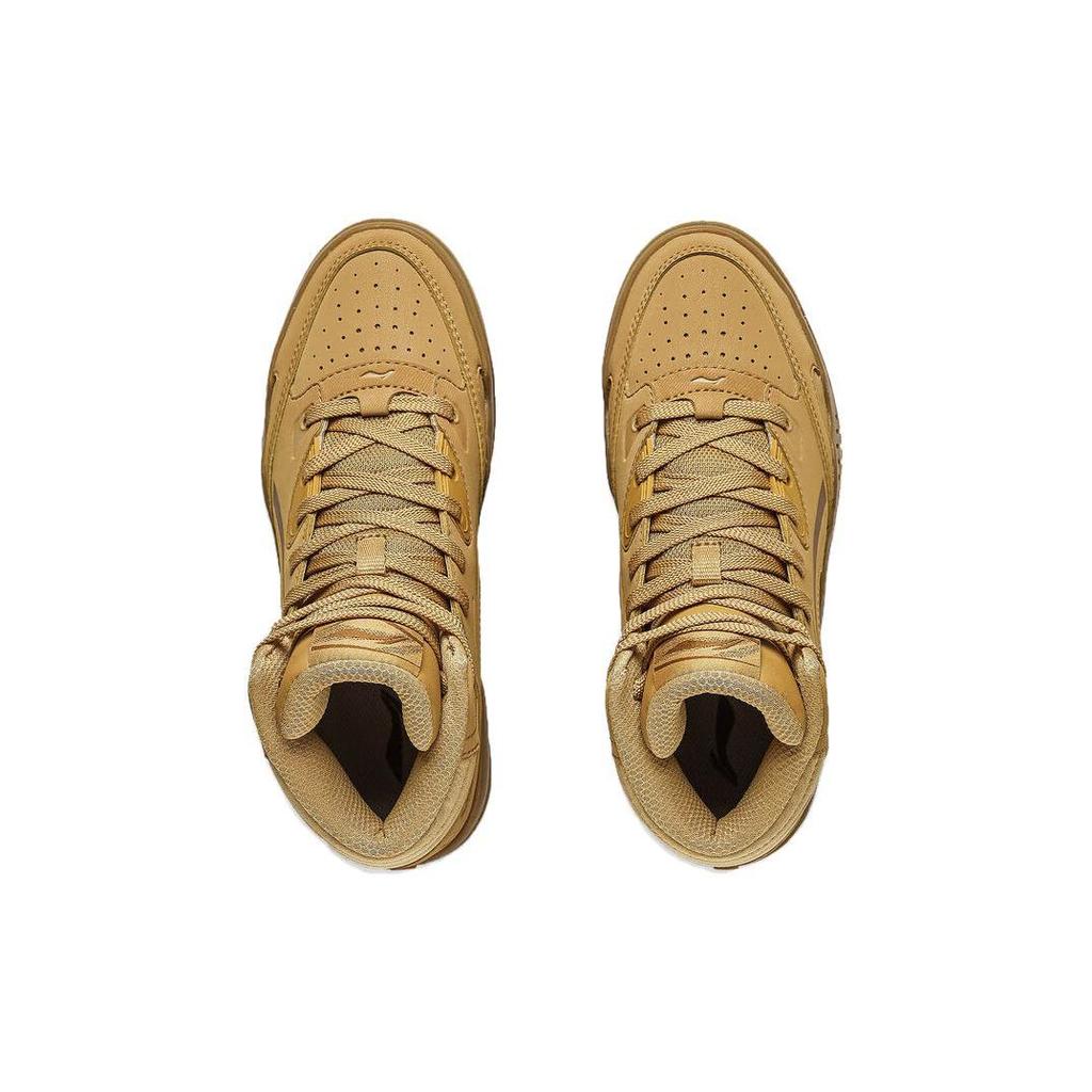 Li Ning Desert Plains Slip Resistant, Abrasion Resistant, Breathable High top Skateboard Shoes Women's Yellow AGCT286-2