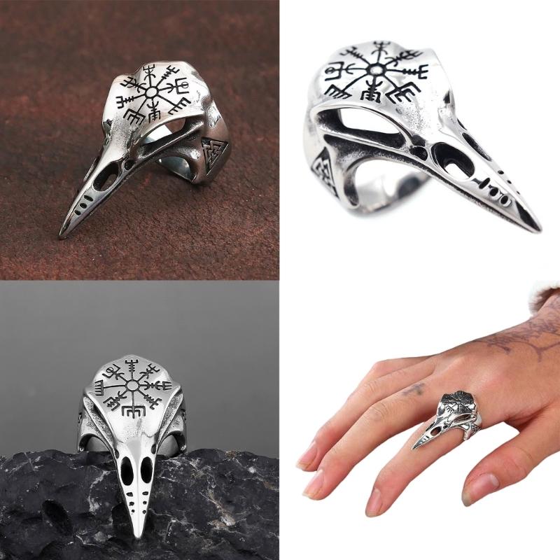 Anello Testa di Uccello Regolabile Leggero Lega di Zinco Gioielli Retrò Accessori Dita Fatti a Mano Per Uomini e Donne