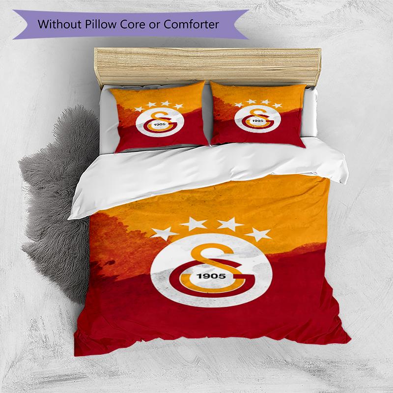 3pcs Football Team (28) Design Cover Set - HD Printed Bedding with 1 Cover and 2 Pillowcases - Perfect for Home and Dorm Decor