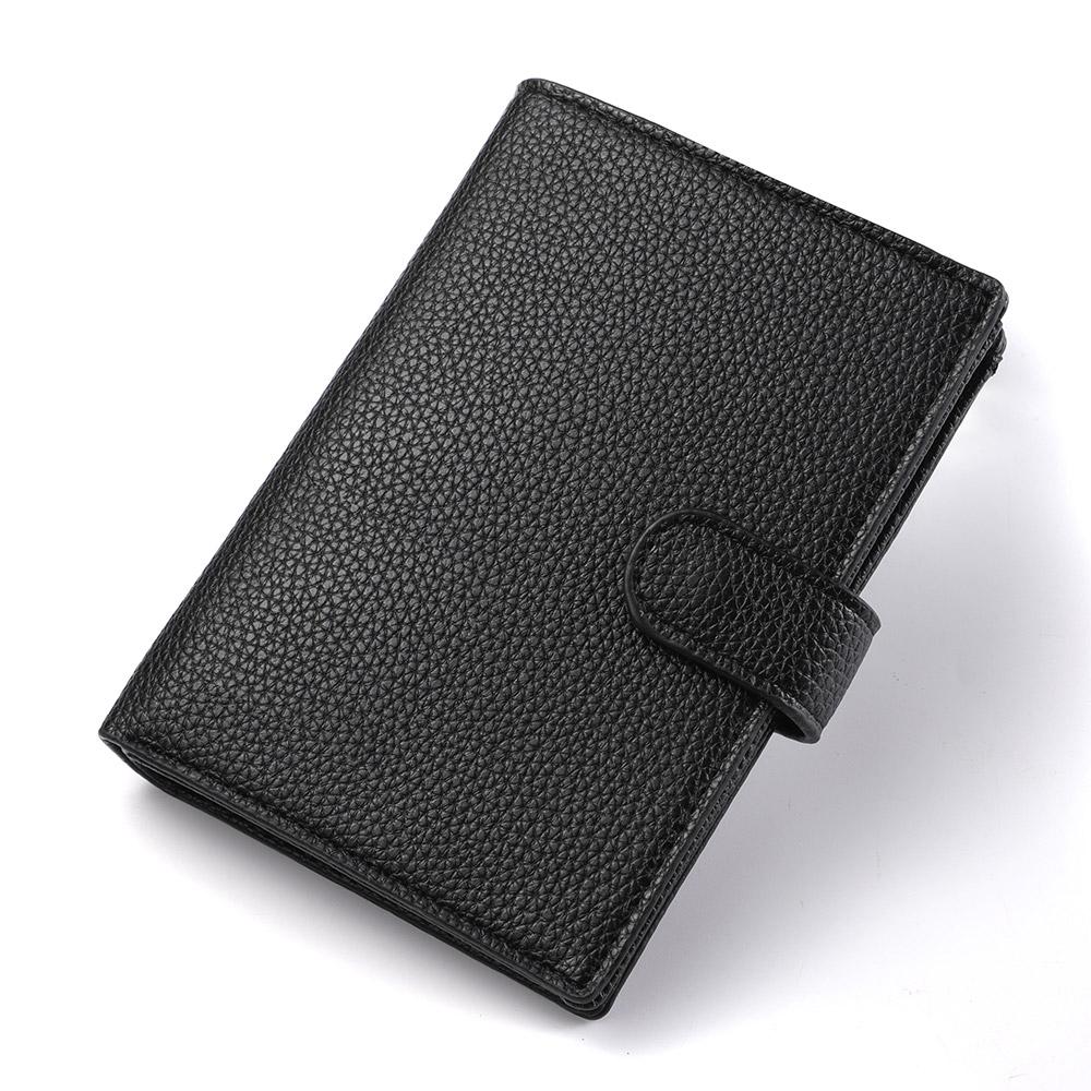 Men Leather Long Wallet Large Capacity Card Holder Passport Pocket Zipper Coin Purse Business Clutch Wallet Unisex Travel Organizer Clutch