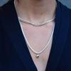 Love Pendant Necklace Women'S Light Luxury Niche Plain Chain Bare Chain Copper Plated 18K Real Gold Fashion High Sense Neck Chain