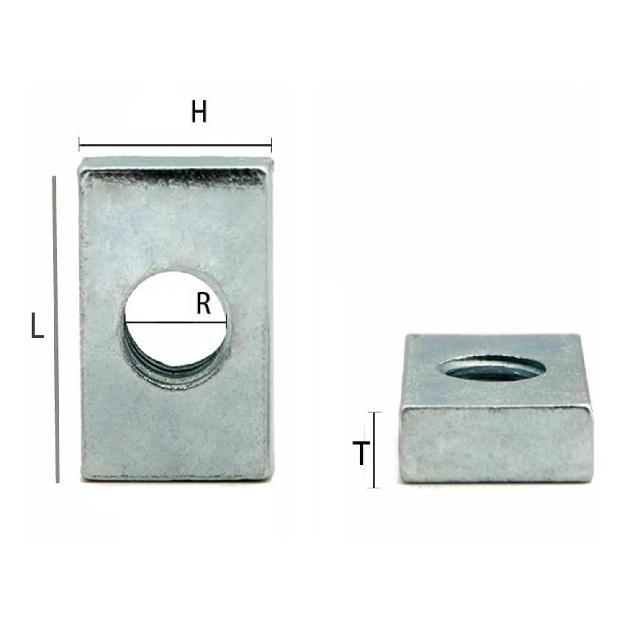 5-50pcs Thin Square Nut M3 M4 M5 M6 M8 Zinc Plated Steel Rectangular Nuts Slider Block for Aluminum Profile Accessory(M3x5x8x2 50pcs)