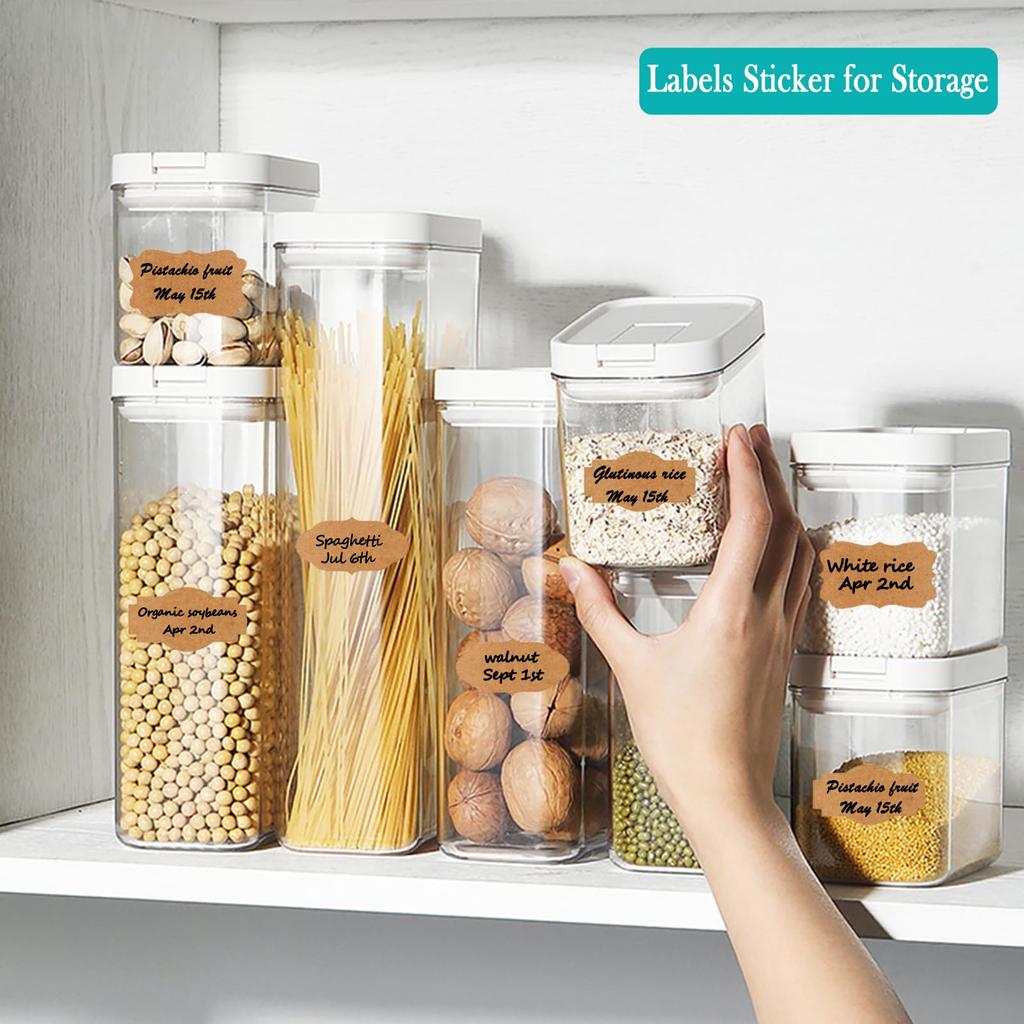 Natural Brown Kraft Paper Gift Tag Stickers Roll 300 Labels Festival Birthday Gift Tag Label Holiday Gift for Thank You Sticker Label