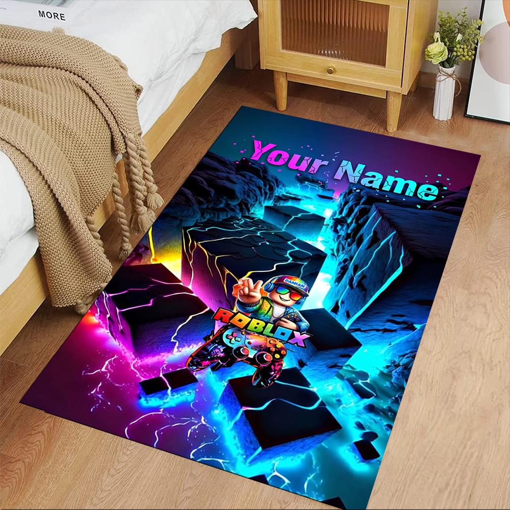 Roblox Personalized Text Floor Rug Office Rug Suitable for Playrooms Living Rooms Decorate Room Balcony Antislip Carpet Decorate Offices