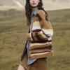 ELLE French Vintage Melange Casual Loose Versatile Long Sleeve Striped Cardigan Plush Knit Sweater Women Tops EZ53471