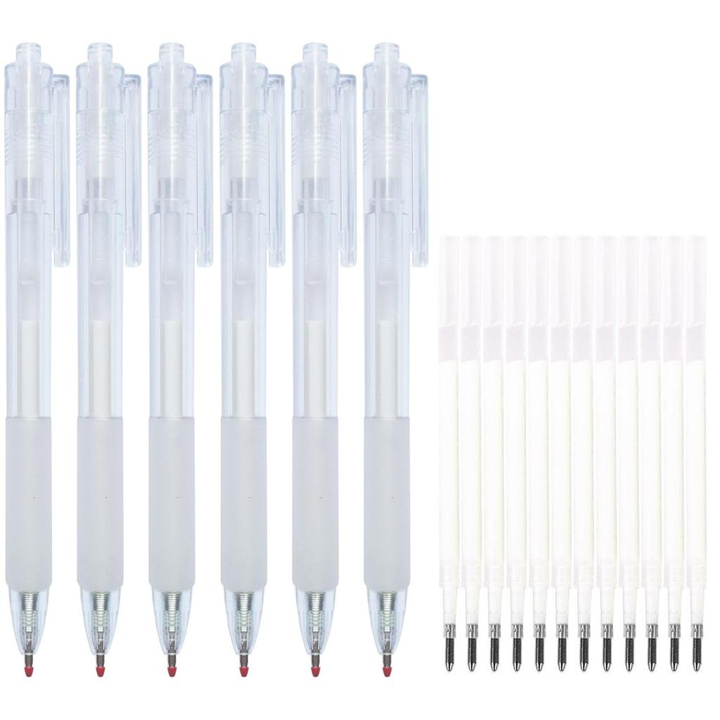 6 Pcs Quick Dry Glue Pens with 12 Refills, Apply Glue Like Writing, Easy Use Precise Control, for Crafting, Scrapbooking, Making