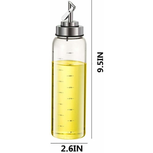 Leak-proof, dust-proof glass oil bottle, oil pot, soy sauce bottle, and vinegar bottle for home kitchen use, 500ml