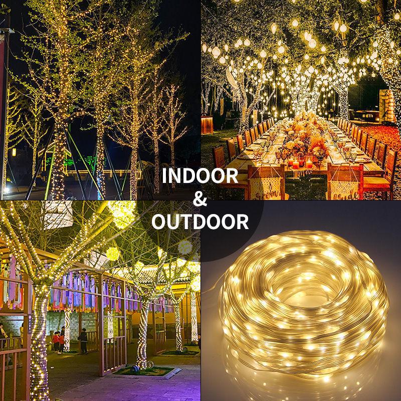 Outdoor Waterproof Solar LED String Fairy Lights for Garden and Christmas Tree Decoration