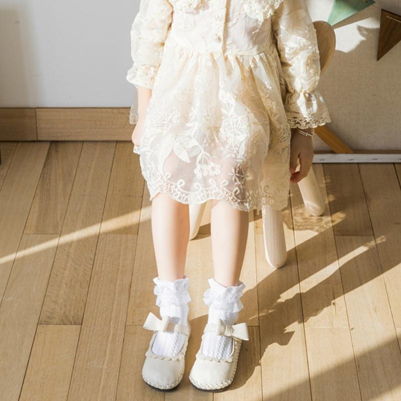 Girls Cotton Socks Comfortable Hosiery for Infant Baby Ankle Socks with Delicate Lace Edge for Parties and Daily Use