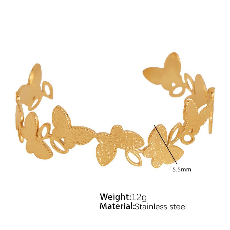 European and American Style Titanium Steel Adjustable Opening Bracelet Natural Heavy Industry Beating Pattern Texture Exaggerated Personality Design