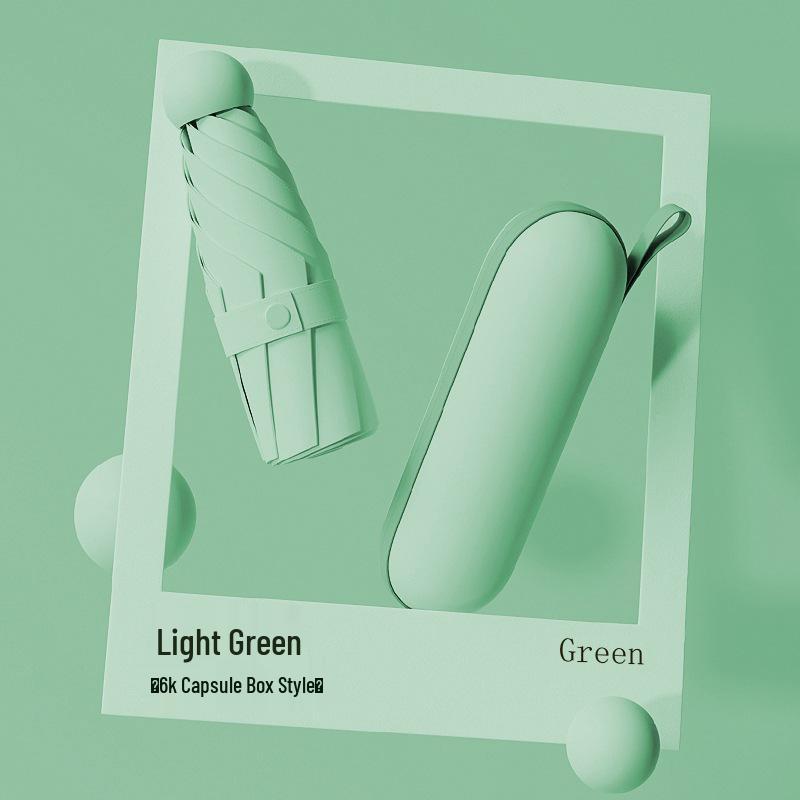 Compact Five-Fold Umbrella: Portable Pocket Sunshade & Rain Parasol for Women, Anti-UV Sunscreen Protection.