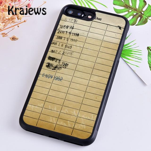 

Krajews Library Card Vintage Retro Stamped Phone Case For iPhone 17 Air 16 15 14 plus 11 12 13 pro max coque Fundas iPhone 13