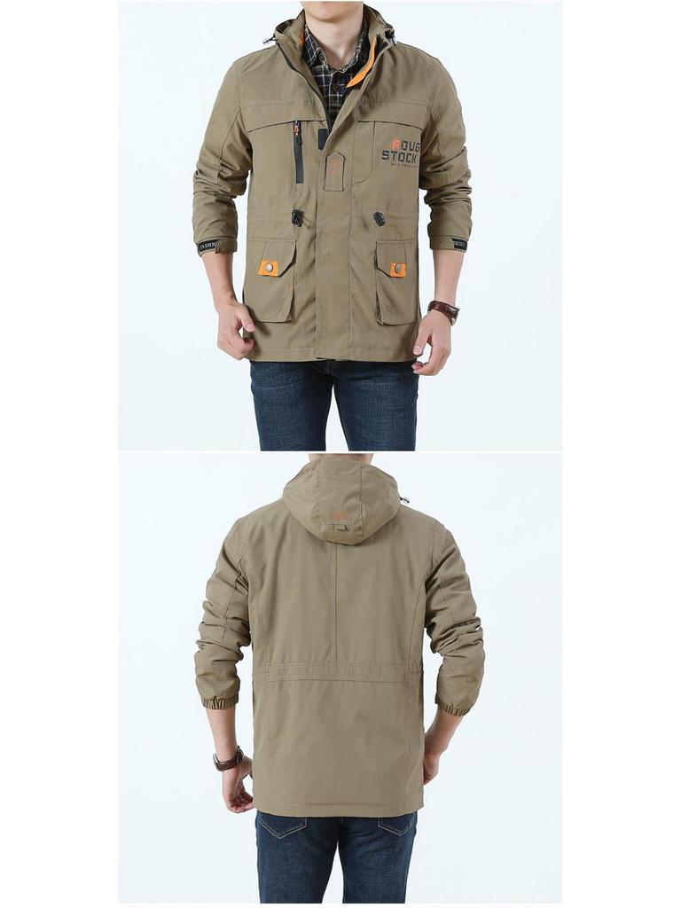 Giacca con Cappuccio Casual da Uomo a Lunghezza Media per Esterno, Taglie Forti, per Primavera e Autunno 2026.